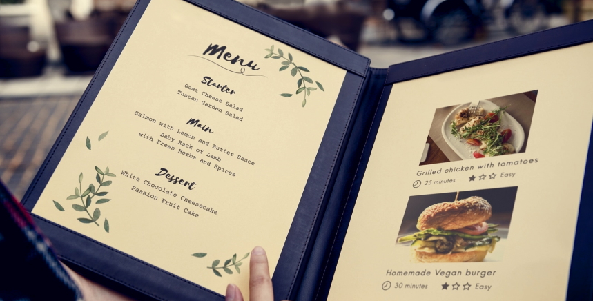 menu for café shop